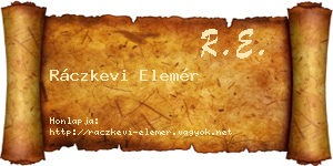 Ráczkevi Elemér névjegykártya